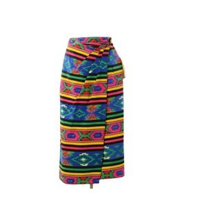 90s Bonjour Sarong Wrap Skirt Midi Southwest Printed 10 Cotton Festival Arizona